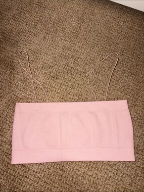 Essentials Pink Knit Spaghetti Strap Tube Top
